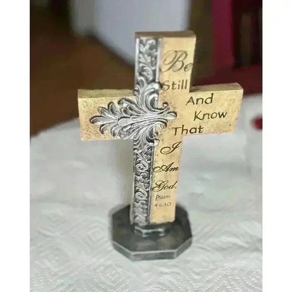 Free Standing Cross Psalm 46:10 Be Still And Know That I Am God Bible Religion - Picture 5 of 16